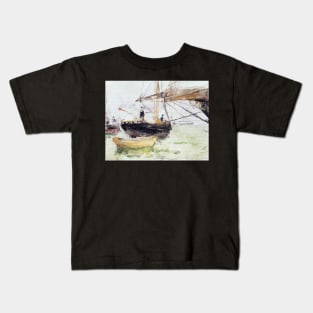 aboard a yacht - Berthe Morisot Kids T-Shirt